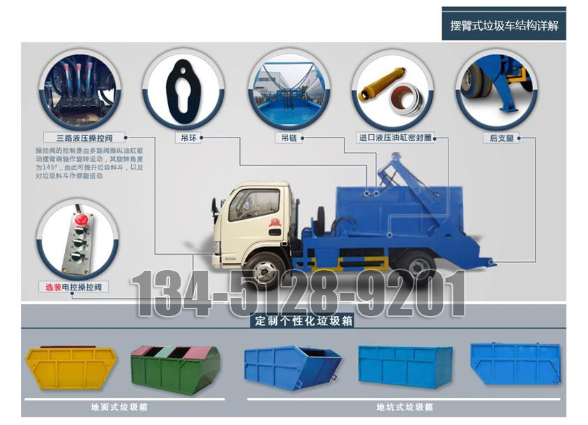 東風天錦擺臂垃圾車細節圖片