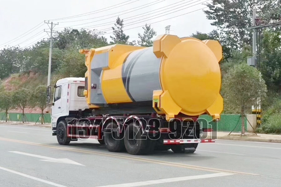 國(guó)六東風天龍車廂可卸式垃圾車